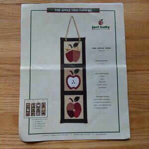 Vintage Apple Wallhanging Kit Fabric Applique 6" x 20" Retro Country Kitchen Dec